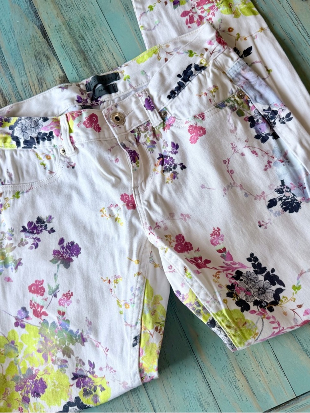 Ted Baker White Floral Skinny Jeans Flawless W26